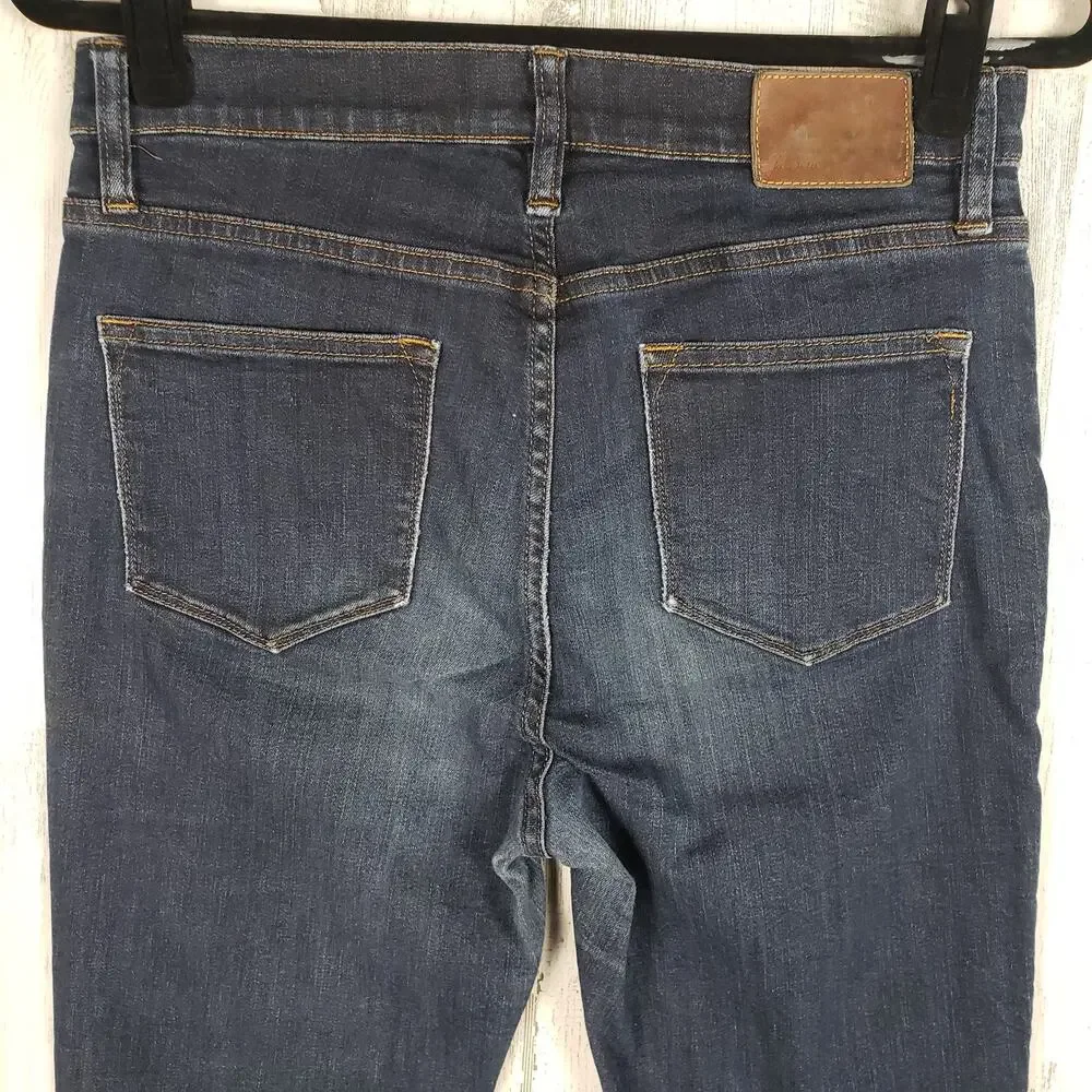J. Crew Blue Denim Lookout High Rise Toothpick Skinny Jeans Women's Size 30